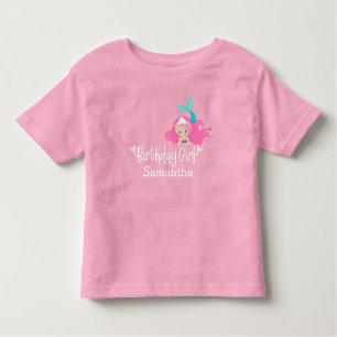 T-shirt Pour Les Tous Petits Anniversaire Fille Sirène Âge Personnalisé