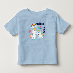T-shirt Pour Les Tous Petits Anniversaire Licorne Magique Arc-en-Ciel Mignon