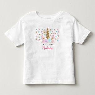 T-shirt Pour Les Tous Petits Anniversaire magique de l'Unicorne rose et or