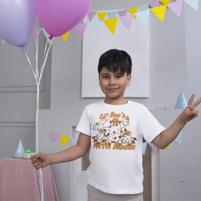 T-shirt Pour Les Tous Petits Anniversaire motif à carreaux de cowboy rétro Hall (Créateur téléchargé)