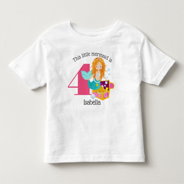 T-shirt Pour Les Tous Petits Anniversaire personnalisé de la Sirène (Devant)