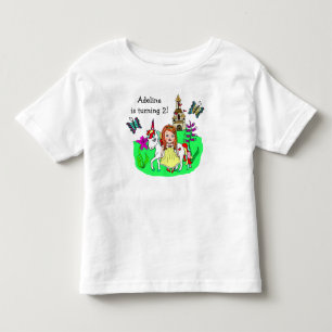 T-shirt Pour Les Tous Petits Anniversaire Princesse et Unicorne Âge et nom