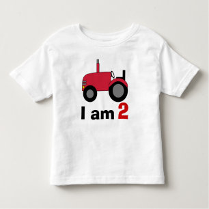 T-shirt Pour Les Tous Petits Anniversaire rouge de tracteur