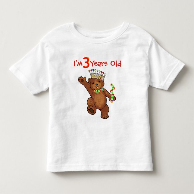 T-shirt Pour Les Tous Petits Anniversaire royal an de l'ours 3 (Devant)