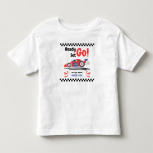 T-shirt Pour Les Tous Petits Anniversaire Tout Âge Prêt Partez Voiture de Cours