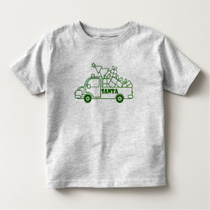 T-shirt Pour Les Tous Petits Aperçu camion de Noël Père Noël vue côté voiture