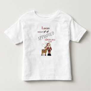 T-shirt Pour Les Tous Petits APPROUVÉ Père Noël Nice Liste personnalisée