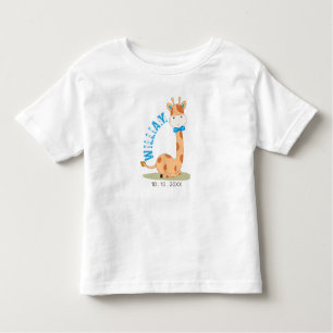 T-shirt Pour Les Tous Petits Aquarelle bébé Giraffe, Safari Animaux Anniversair