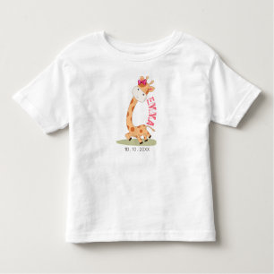 T-shirt Pour Les Tous Petits Aquarelle bébé Giraffe, Safari Animaux Anniversair