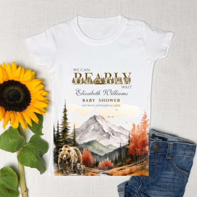 T-shirt Pour Les Tous Petits Aquarelle blanche adorable nous pouvons attendre r (Créateur téléchargé)