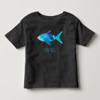 Aquarelle Bleu Poisson Océan Enfants Personnalisés