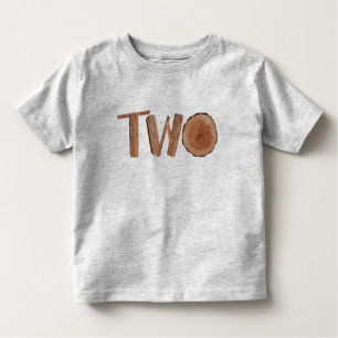 T-shirt Pour Les Tous Petits Aquarelle Bois 2e anniversaire garçon