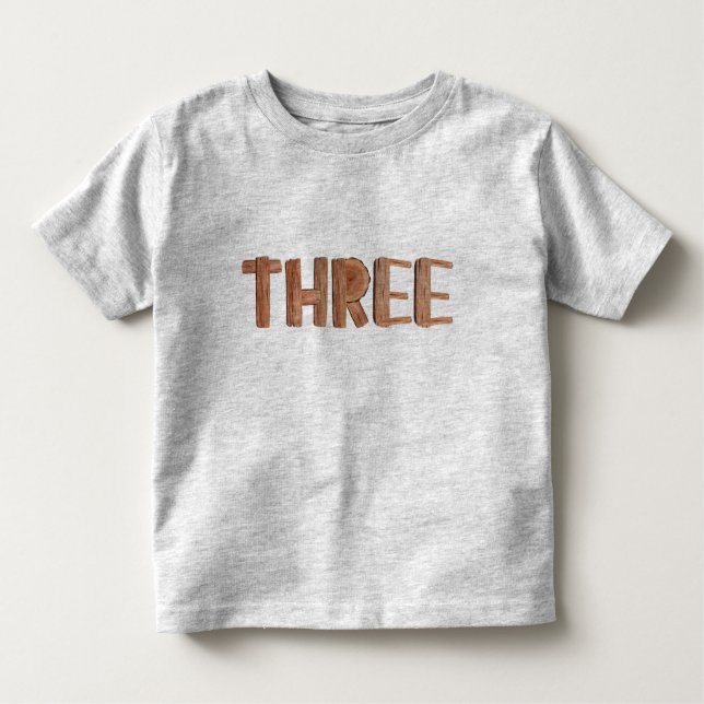 T-shirt Pour Les Tous Petits Aquarelle en bois 3e anniversaire garçon Toddler T (Devant)