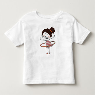T-shirt Pour Les Tous Petits Aquarelle Fille Bâton Mignonne Grand Sourire Beau