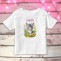 Aquarelle Kitten Fleurs Personnalisées