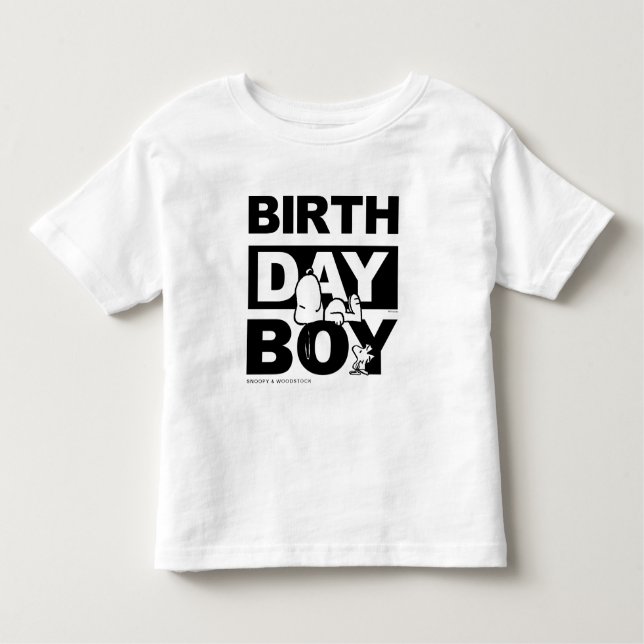 T-shirt Pour Les Tous Petits Arachides personnalisées | Snoopy Birthday Boy (Devant)