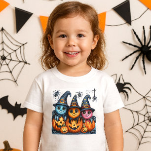 T-shirt Pour Les Tous Petits Araignées et enfants Citrouille d'Halloween -