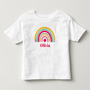 T-shirt Pour Les Tous Petits Arc-en-ciel de l'école Nom personnalisé retour à l