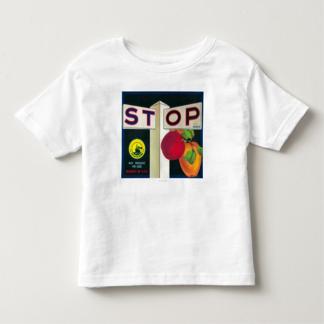 T-shirt Pour Les Tous Petits Arrêtez la caisse LabelCutler, CA d'Apple (Devant)