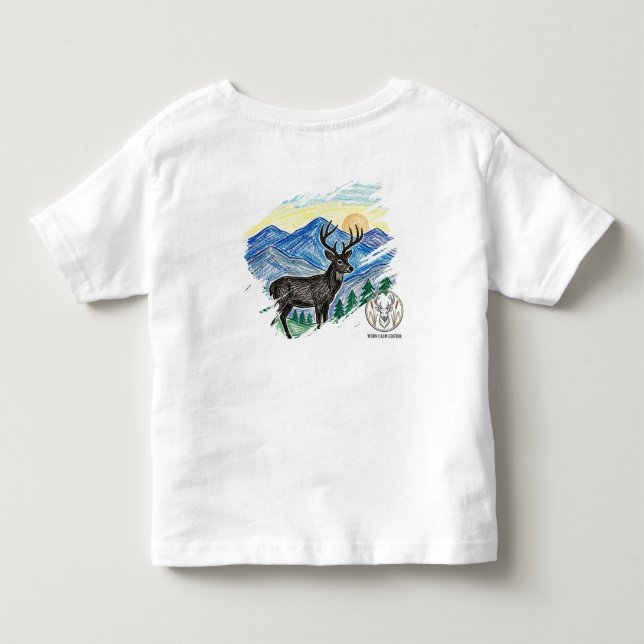 T-shirt Pour Les Tous Petits Art de cerf de style crayon (Dos)
