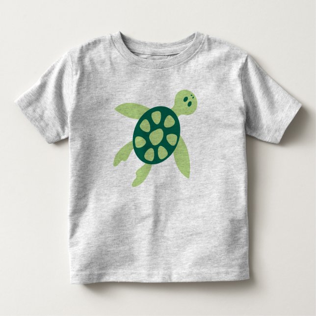 T-shirt Pour Les Tous Petits Art de la tortue verte (Devant)