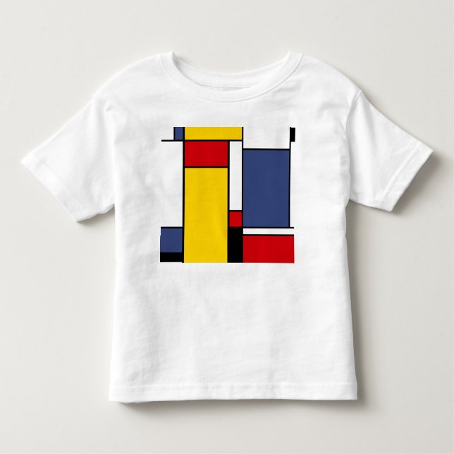 T-shirt Pour Les Tous Petits Art Géométrique Moderne Inspiré Par Mondrian (Devant)