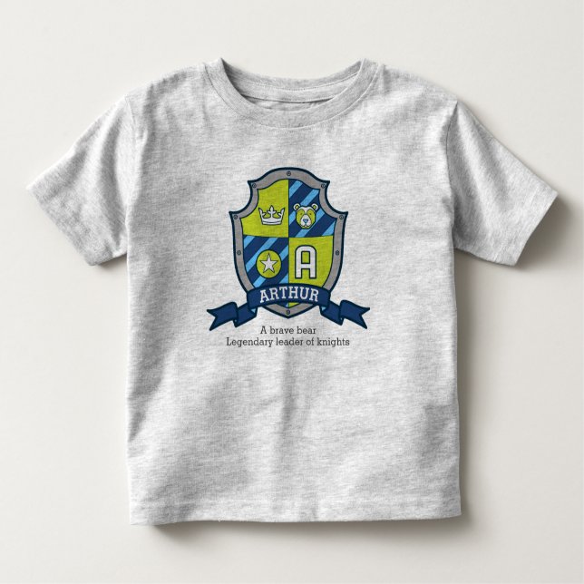 T-shirt Pour Les Tous Petits Arthur boys nom & signification chevaliers bouclie (Devant)