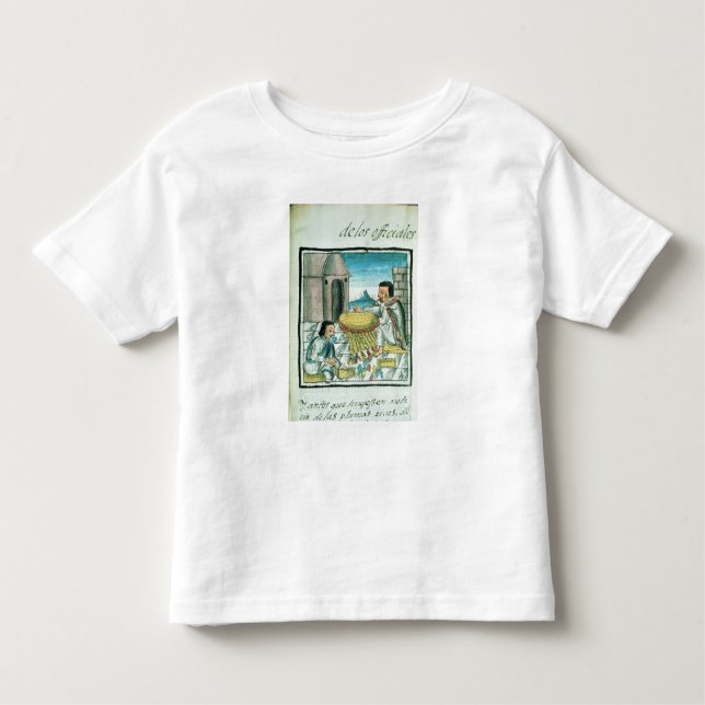 T-shirt Pour Les Tous Petits Artisans aztèques de plume au travail (Devant)
