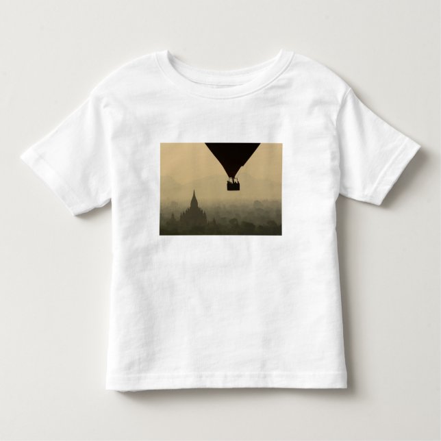 T-shirt Pour Les Tous Petits Asie, Myanmar, Bagan, ballon au-dessus des temples (Devant)