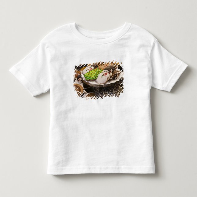 T-shirt Pour Les Tous Petits Assiette de biscuits de Noël frais (Devant)