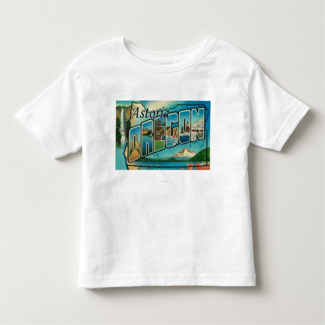 T-shirt Pour Les Tous Petits Astoria, Orégon - grandes scènes de lettre (Devant)
