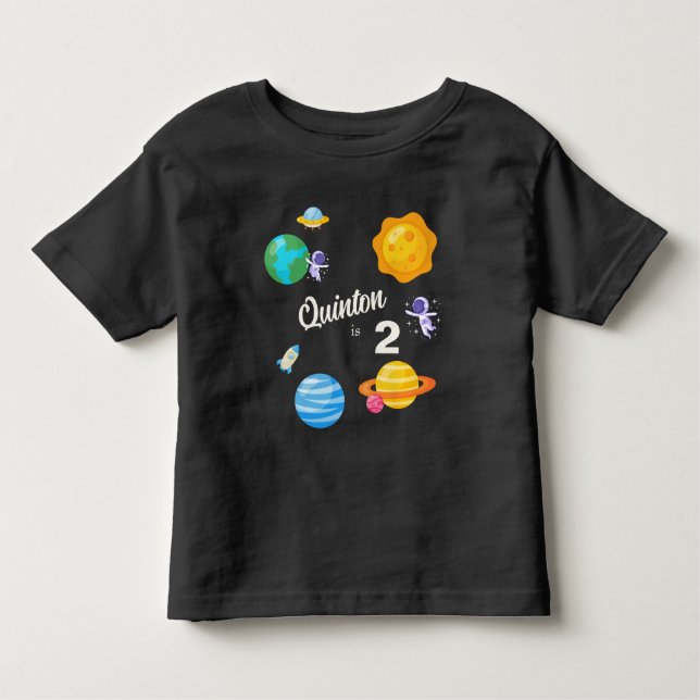 T-shirt Pour Les Tous Petits Astronaut Planètes 2e anniversaire (Devant)