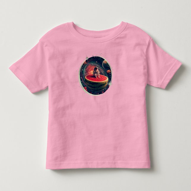 T-shirt Pour Les Tous Petits Astronaute Pastèque Espace (Devant)