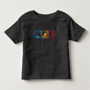 T-shirt Pour Les Tous Petits Athlète de course à vélo de Triathlon rétro