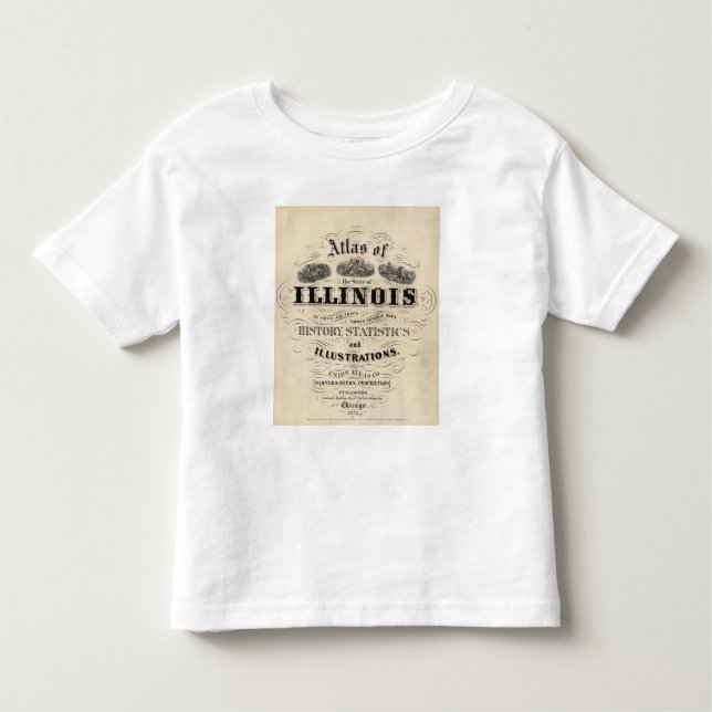 T-shirt Pour Les Tous Petits Atlas de page titre de l'état de l'Illinois (Devant)