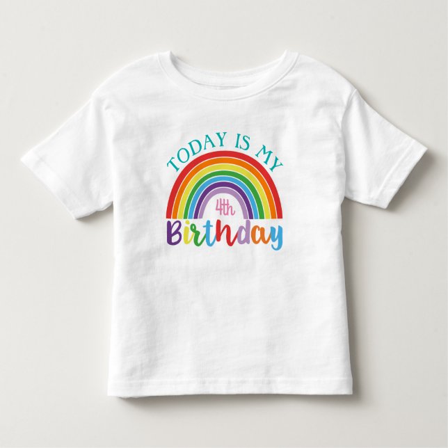 T-shirt Pour Les Tous Petits Aujourd'hui C'est Mon Anniversaire Arc-en-Ciel Ajo (Devant)