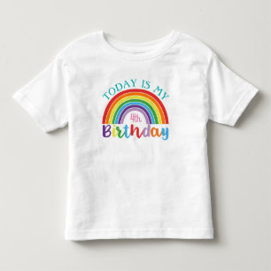 T-shirt Pour Les Tous Petits Aujourd'hui Est Mon Anniversaire Arc-en-ciel Ajout