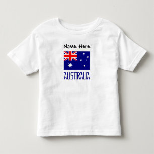 T-shirt Pour Les Tous Petits Australie et Drapeau Australien Personnalisé Noir
