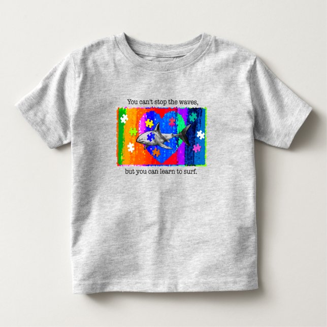 T-shirt Pour Les Tous Petits Autism Shark 2T GREY (Devant)