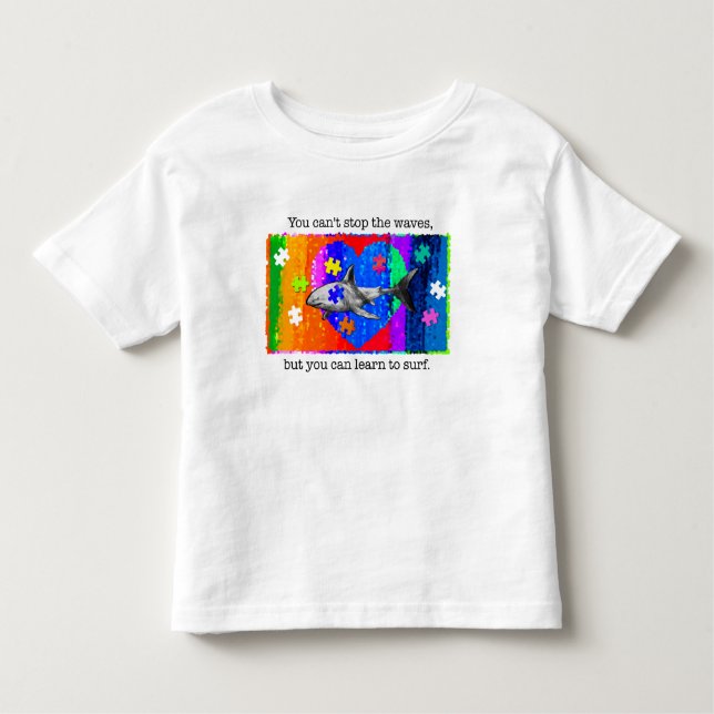 T-shirt Pour Les Tous Petits Autism Shark 3T WHITE (Devant)