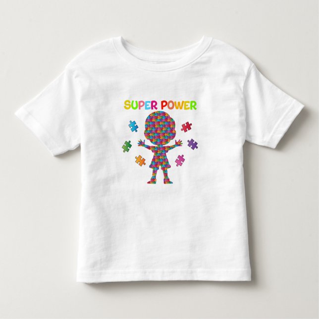 T-shirt Pour Les Tous Petits Autisme, super puissance (Devant)