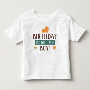 T-shirt Pour Les Tous Petits Automne Citrouille et Feuille Anniversaire Garçon