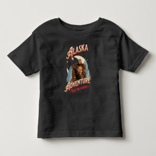 T-shirt Pour Les Tous Petits Aventure Bigfoot en Alaska Art Rétro de la Nature