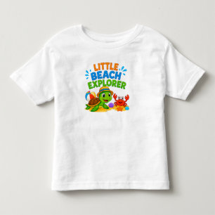 T-shirt Pour Les Tous Petits Aventure de plage dessin animé pour tout-petits 🐢