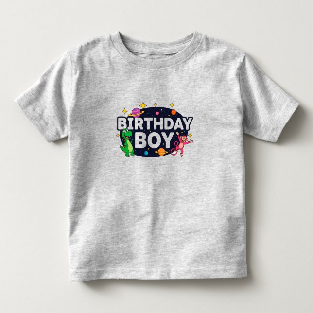 T-shirt Pour Les Tous Petits Aventure spatiale du garçon d'anniversaire (Devant)