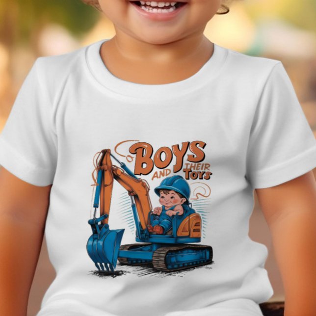 T-shirt Pour Les Tous Petits Aventures dans la Digger : Boys Construction Fun (Créateur téléchargé)