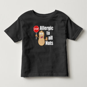 T-shirt Pour Les Tous Petits Avertissement sur les arachides de sensibilisation