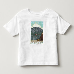 T-shirt Pour Les Tous Petits Avion de Bush et pêche - le Yukon, Alaska