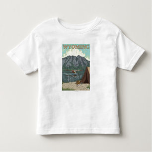 T-shirt Pour Les Tous Petits Avion de Bush et pêche - Wyoming