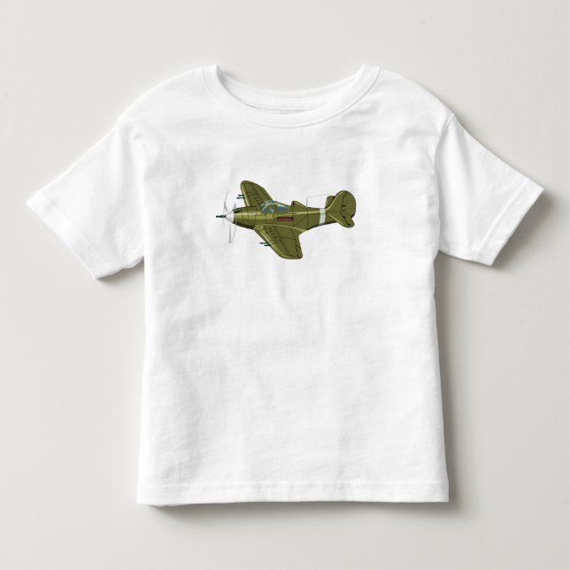 T-shirt Pour Les Tous Petits Avion de chasse rétro dessin animé (Devant)